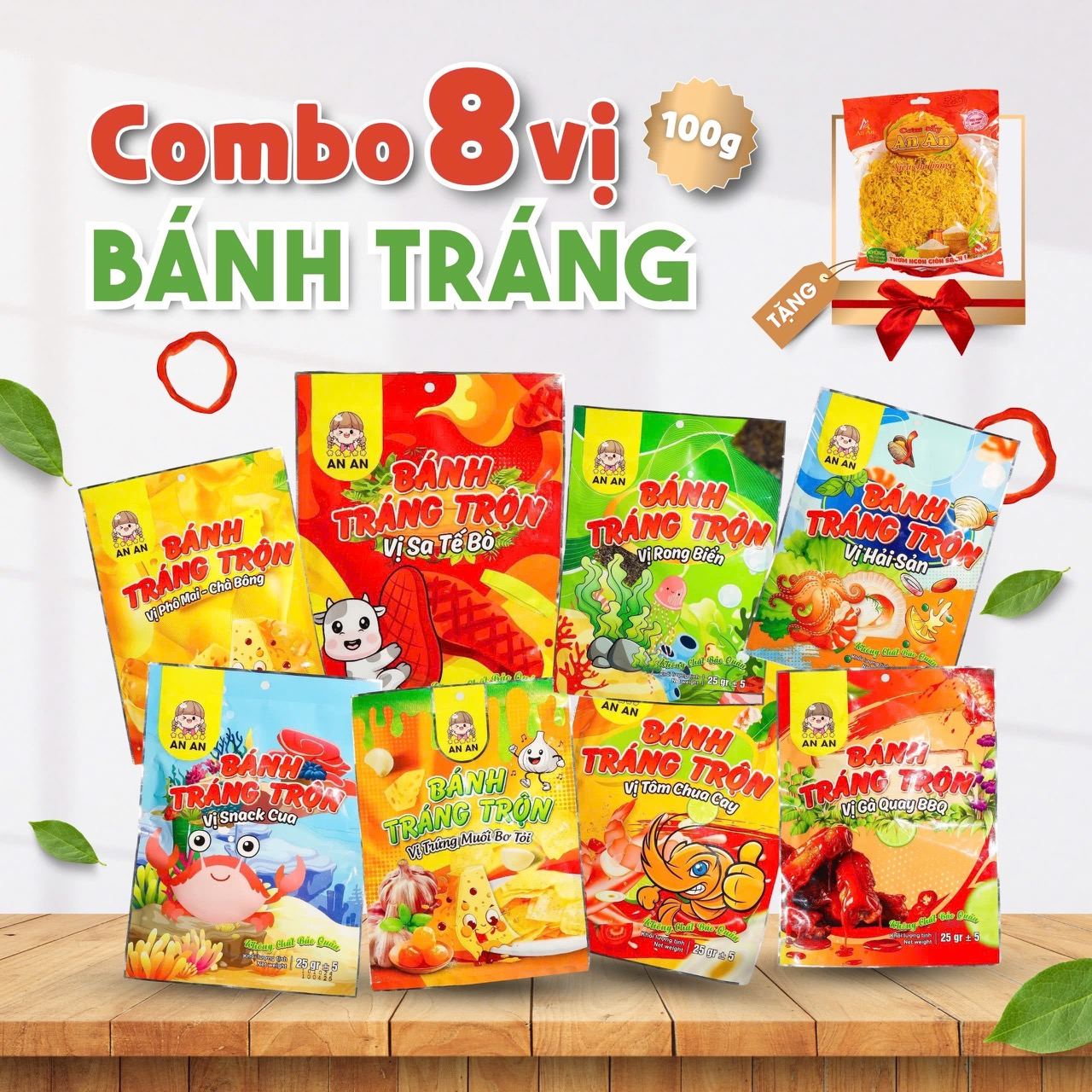 Combo 8 Vị Bánh Tráng Trộn An An